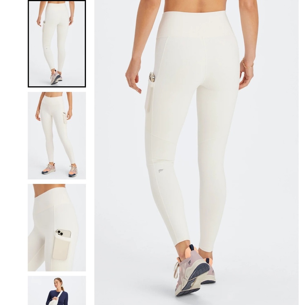 Fabletics On-The-Go Powerhold HighWaisted Leggings, size XXS, in the color egret